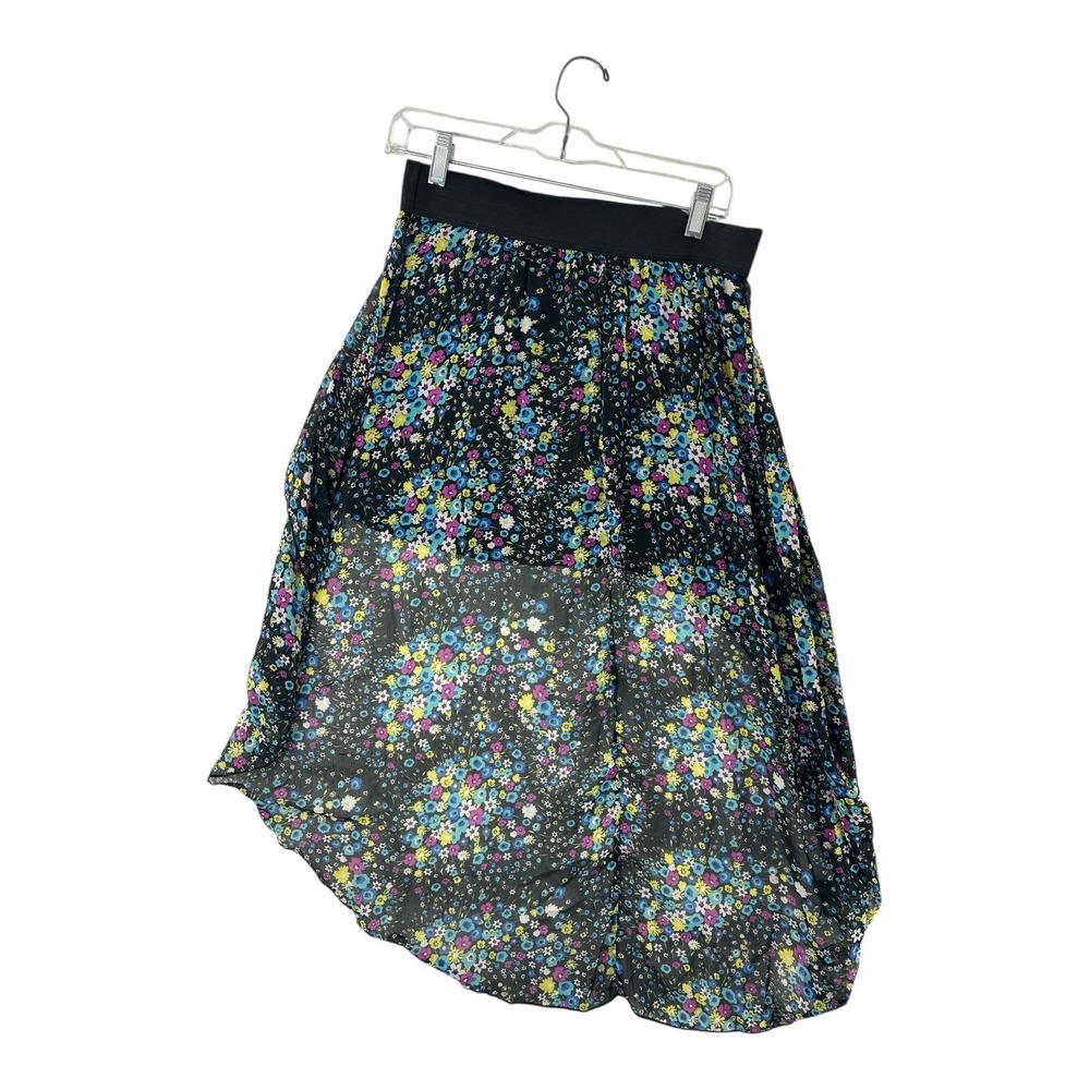 Stargazer Women's‎ Black Floral High Low Chiffon Skirt Size M